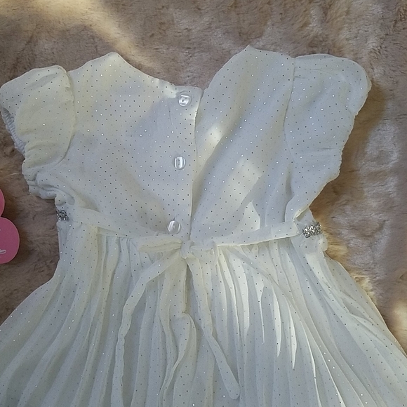 Pretty Ivory Dress With Silver Accents - Picture 6 of 8